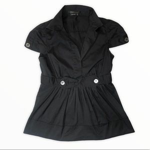 NWOT BCBGMaxAzria Short Sleeve Black Top
